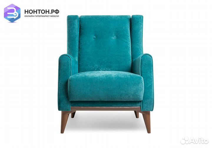 Кресло Плимут бирюзовый / коричневый