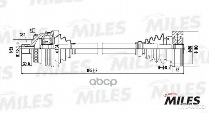 Привод в сборе audi A4/VW passat 1.6-1.8 95-01