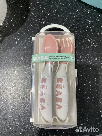 Набор ложка и вилка для кормления Beaba