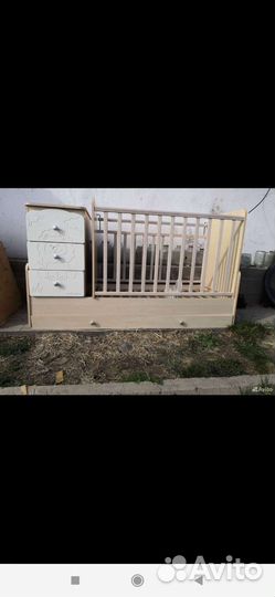 Детская кроватка трансформер с комодом