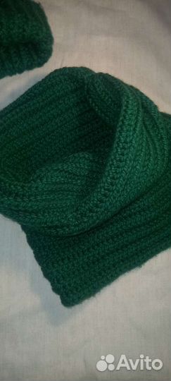 Шапка и снуд, ручная вязка, новый