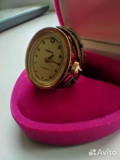 Часы перстень Чайка 17 камней винтажные