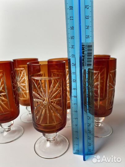 Фужеры красное стекло Красный май,ссср
