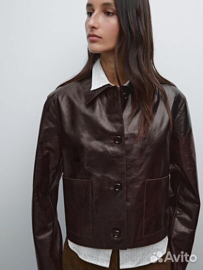 Пиджак Massimo Dutti кожаный
