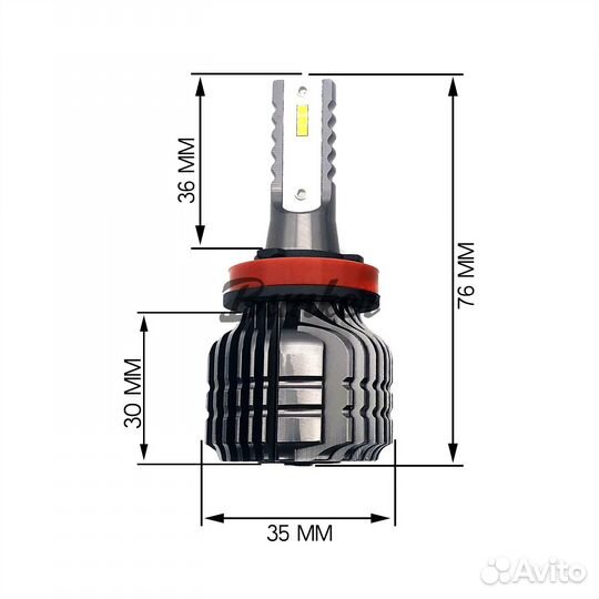Cветодиодные лампы Sariti F5 цоколь H11 6000K,12V