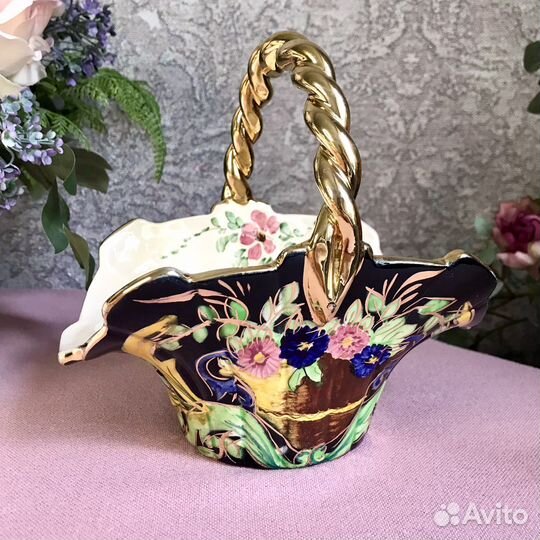 Ваза-корзинка Hubert Bequet, винтаж, Бельгия