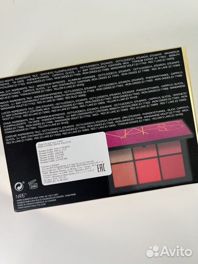 Палетки Nars тени, румяны