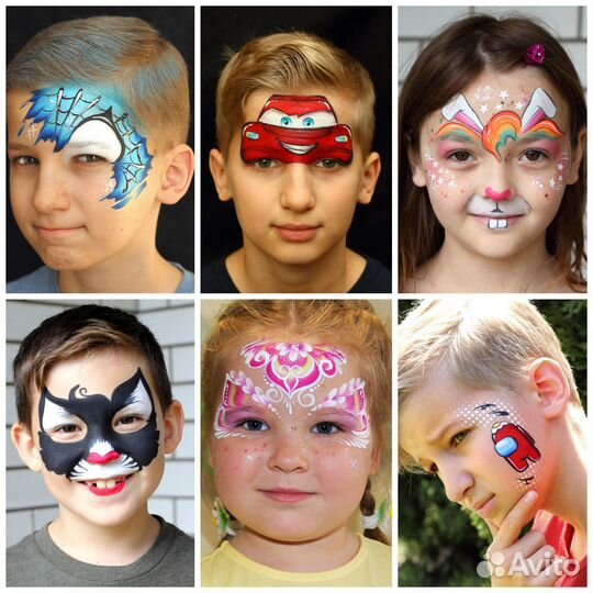 Аквагрим (бьюти- бар, блеск-тату,флеш-тату)