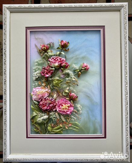 Картина вышивка лентами