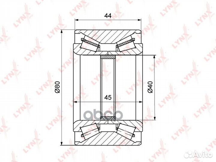 Подшипник полуоси задней с ABS 45/44x40x80 WB-1
