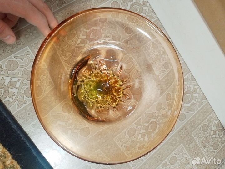 Конфетница СССР цветное стекло