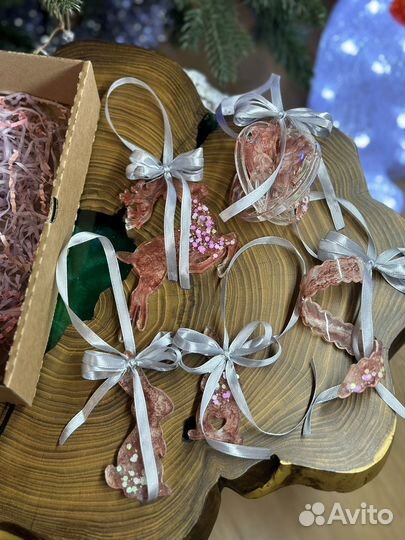 Елочные игрушки из эпоксидной смолы