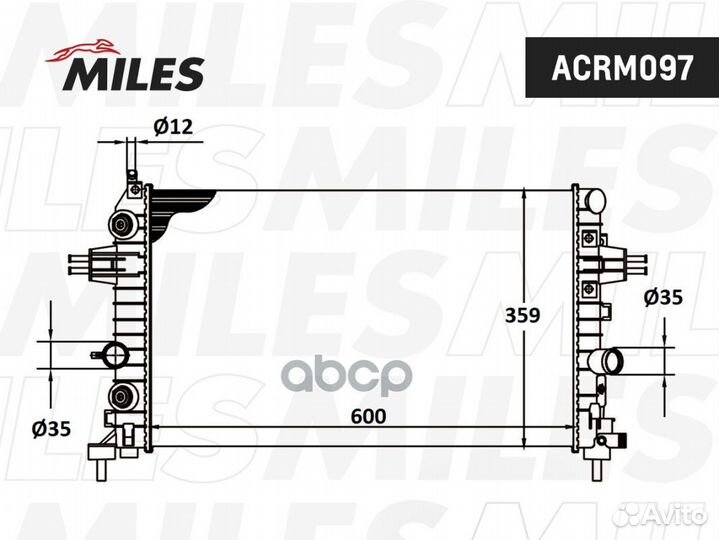 Радиатор opel zafira/astra 1.6-1.8 05- acrm097