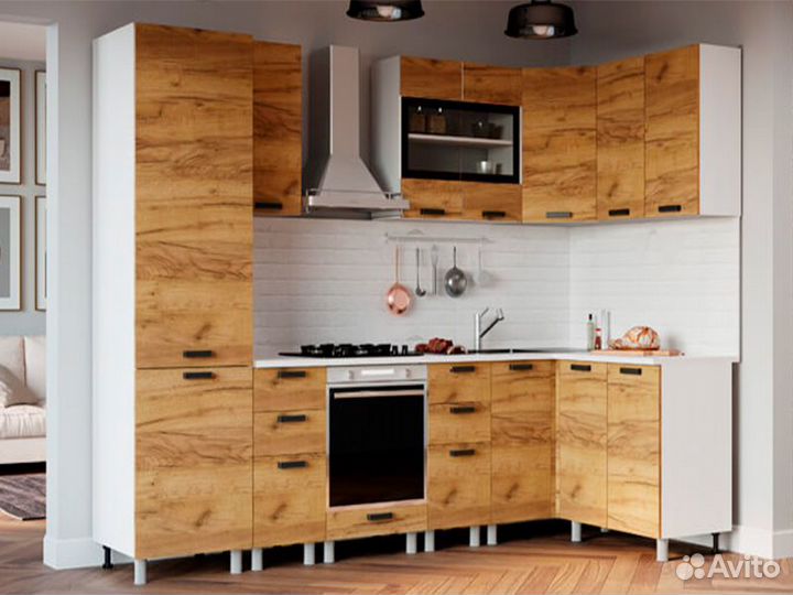 Кухня Крафт шкаф 8 В3 корпус белый, фасад 8В3