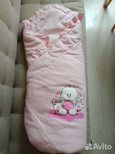 Конверт одеяло на выписку зимний для девочки