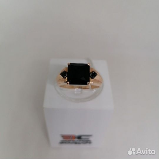 Золотое кольцо печатка с камнями (Au 585)(Энгельс)