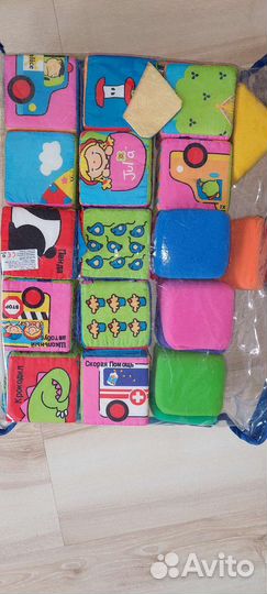 Развивающие игрушки, мягкие кубики