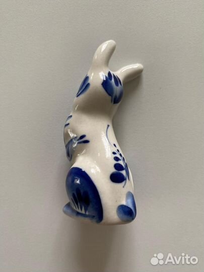 Фигурка заяц Гжель СССР