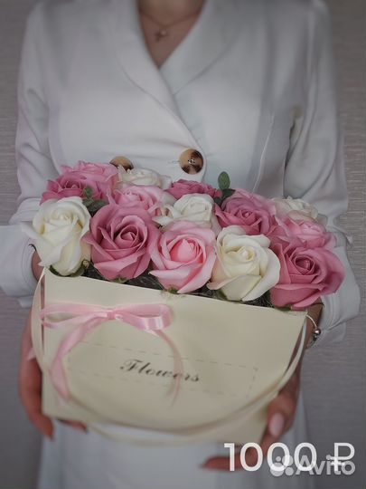 Букет роз из мыла