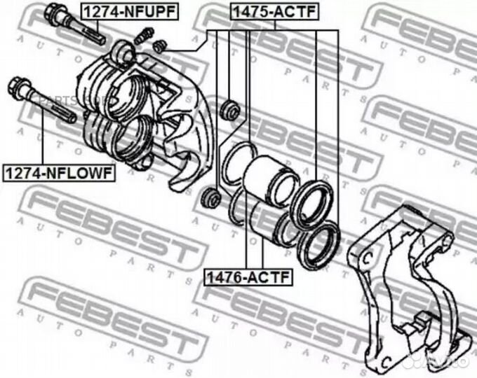 Febest 1476actf Поршень суппорта тормозного передн