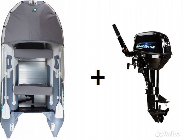 Мотор Гладиатор 9,8 л.с. + Лодка Gladiator C330AL