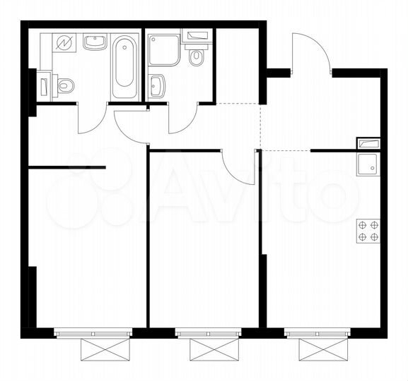 2-к. квартира, 56 м², 7/15 эт.