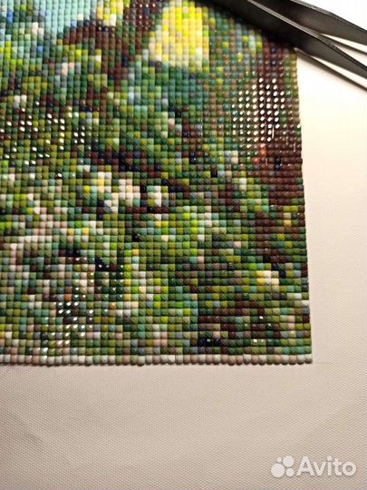 Картина в технике алмазная вышивка Домик на опушке