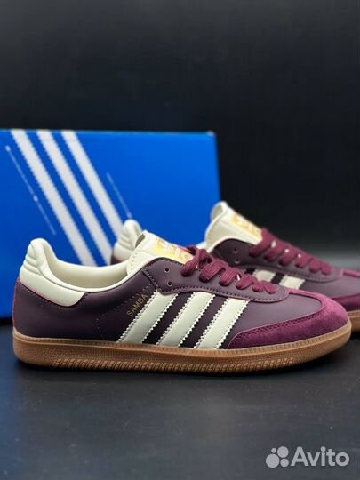 Adidas Samba OG Maroon Gold Metallic