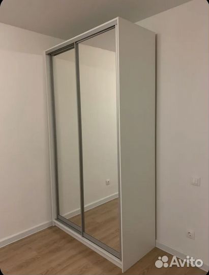 Шкаф купе белый с зеркалом 120/60/240