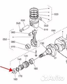 Втулка коленвала Kubota V1505/ D1105/ D1005