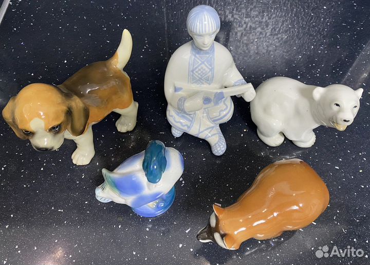 Статуэтки, фигурки. Фарфор, Гжель, СССР