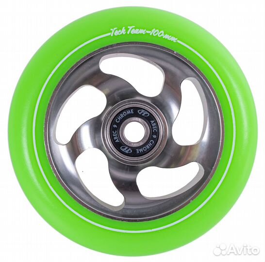 Колесо для самоката X-Treme 100*24мм Curved, green