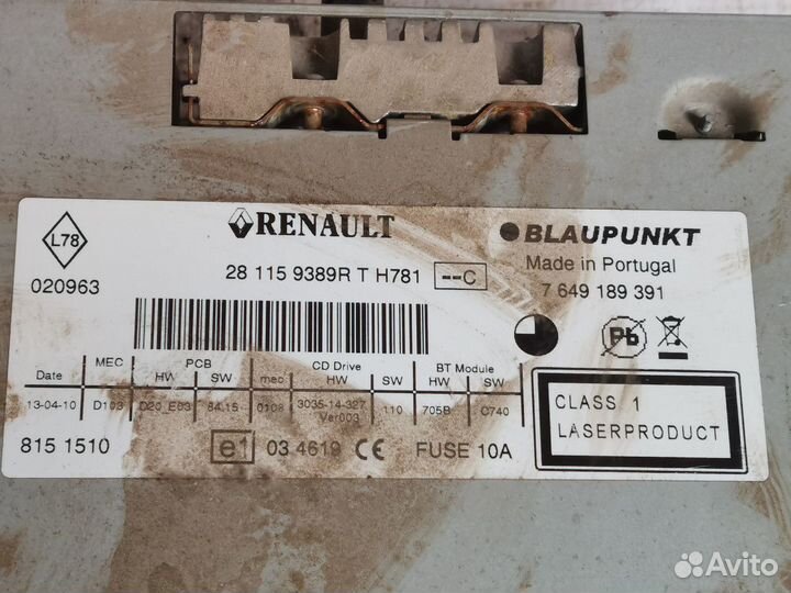 Магнитола Renault Megane III (2008—2014)