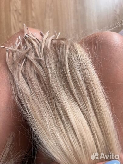 Волосы для наращивания 50 см блонд