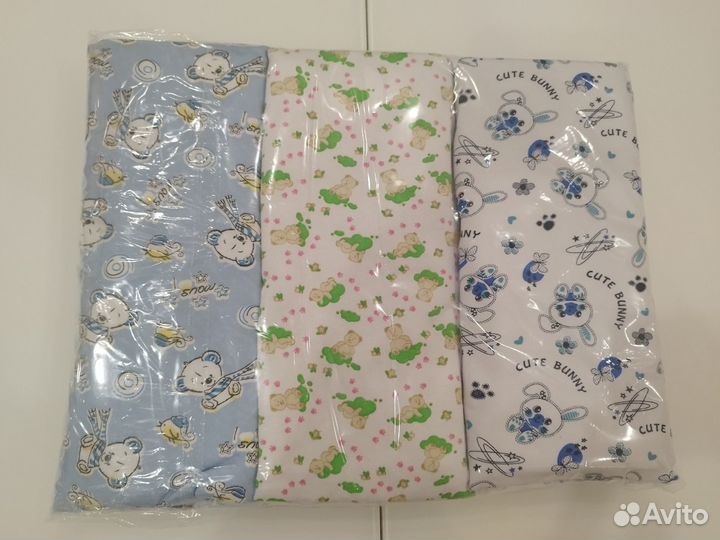 Новые детские пеленки трикотажные футер 100х120