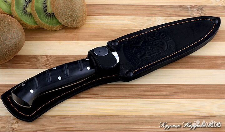 Кухонный нож № 2 сталь 95Х18 рукоять акрил черный