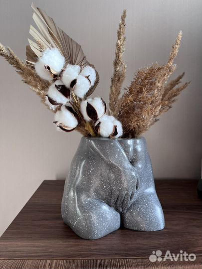 Кашпо женское тело, изделия и подарок из гипса