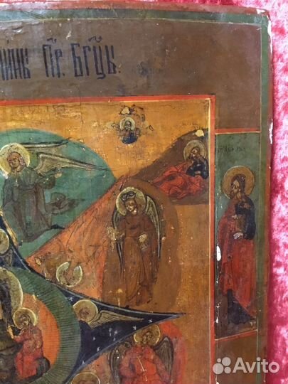 Старинная икона Неопалимая Купина 19век