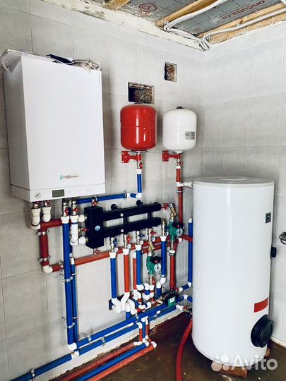 Монтаж системы отопления, установка теплых полов