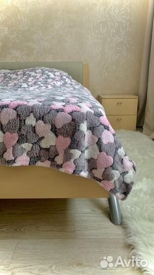 Плед 180х200 сердечки