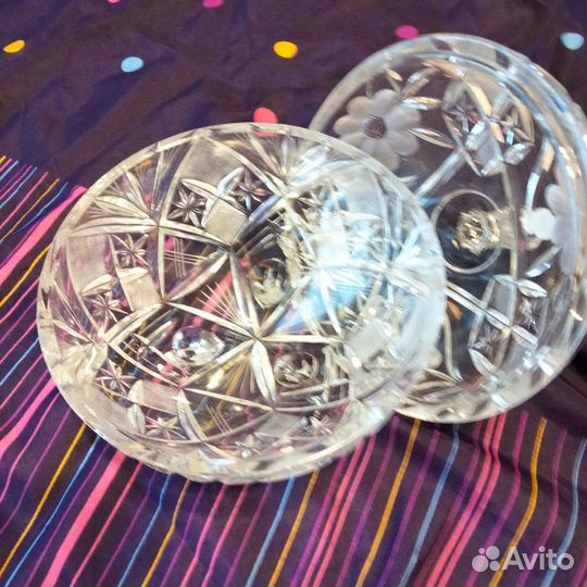 Ваза конфетница богемия хрусталь
