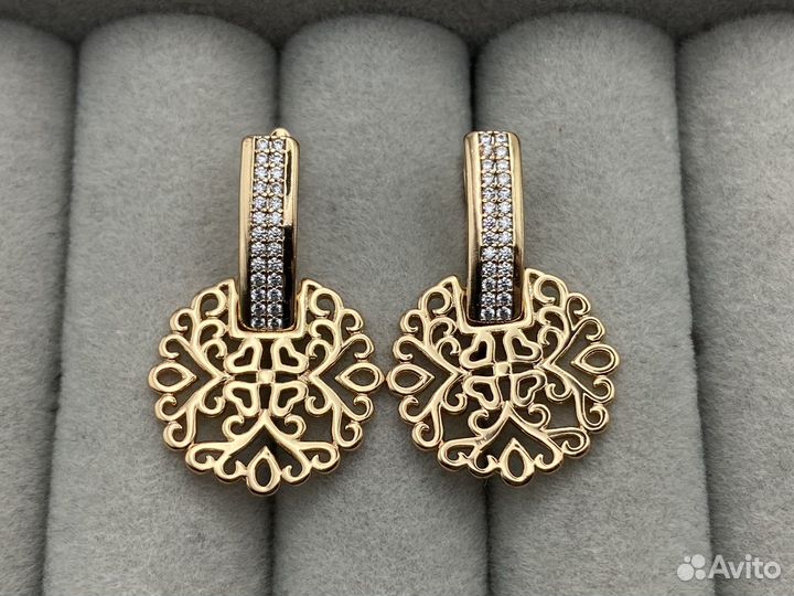 Серьги ажурные, модные