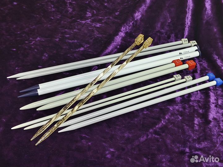 Спицы прямые круговые 5 6 7 8 9 10 новые крючки