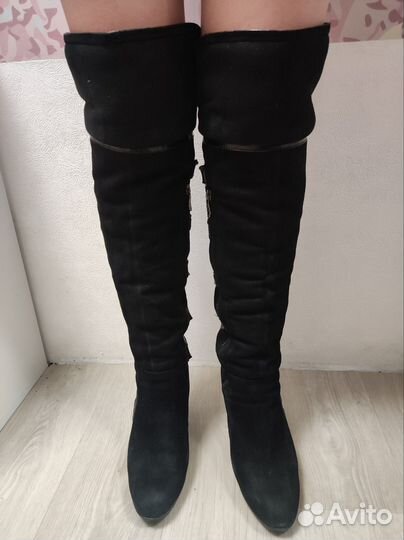 Сапоги зимние р-р 39 (ботфорты)