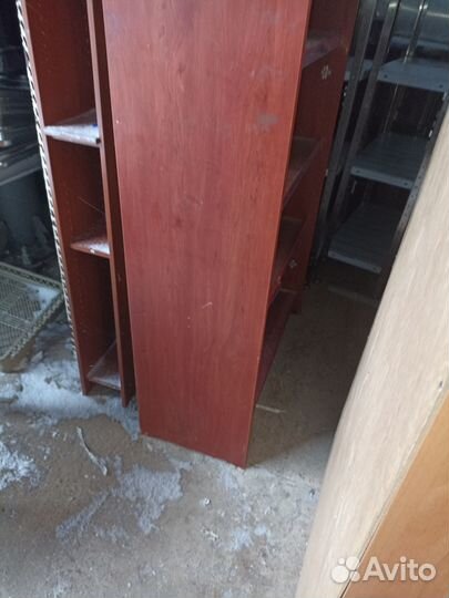 Стеллаж лдсп красное дерево/ оргстекло 5 полок