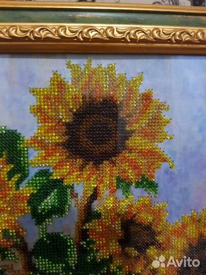 Картина из бисера Подсолнухи