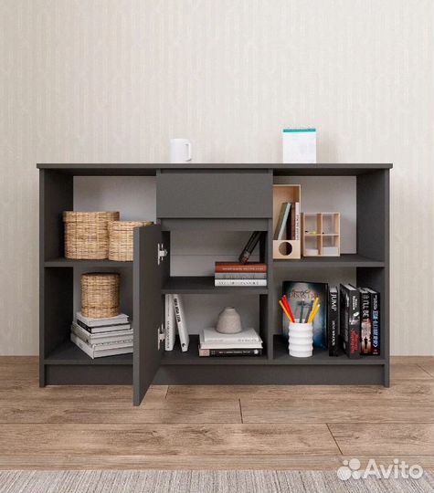 Тумба под телевизор с полками Мори 1204.1