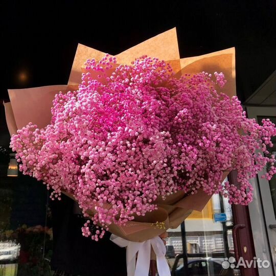 Букет из розовых гипсофил 27 шт