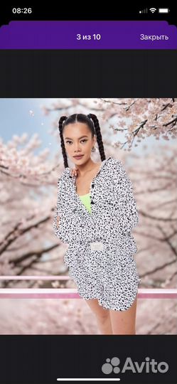 Костюм двойка с шортами леопард