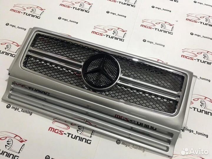 Решетка G-class G63 AMG Серая w463 (Черная звезда)